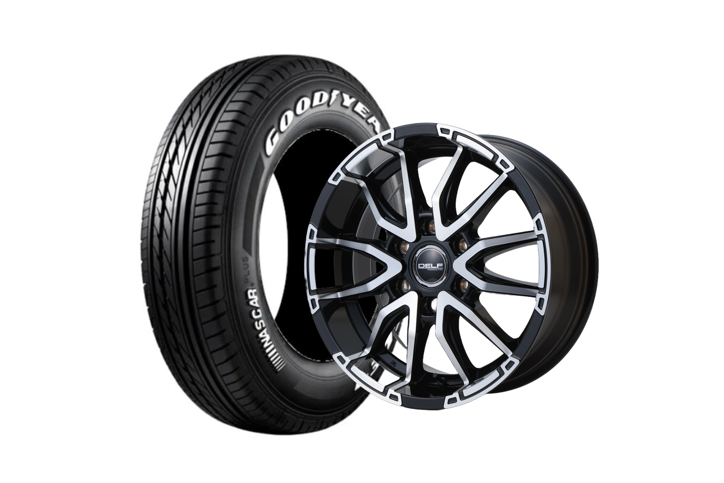 ハイエース　17インチ　バルベロ　ホイール　タイヤ　FLEX限定　ナスカー ハイエース】Delf06-17BP 17インチホイール＋NASCAR PLUS 215/60R17