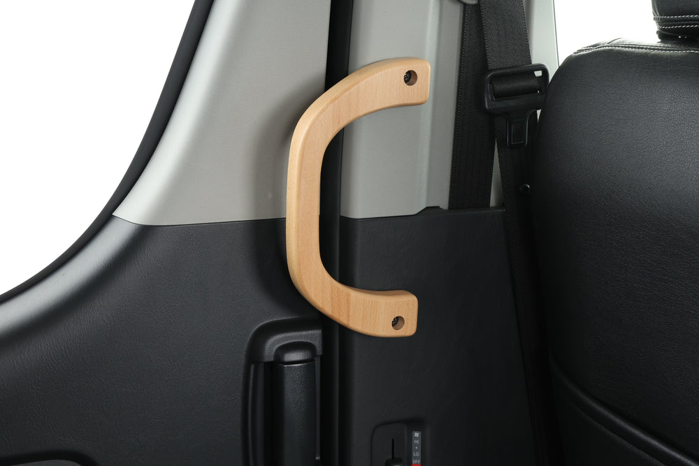 【ハイエース】アシストグリップ スライドドア ナチュラルブラウン 前後セット