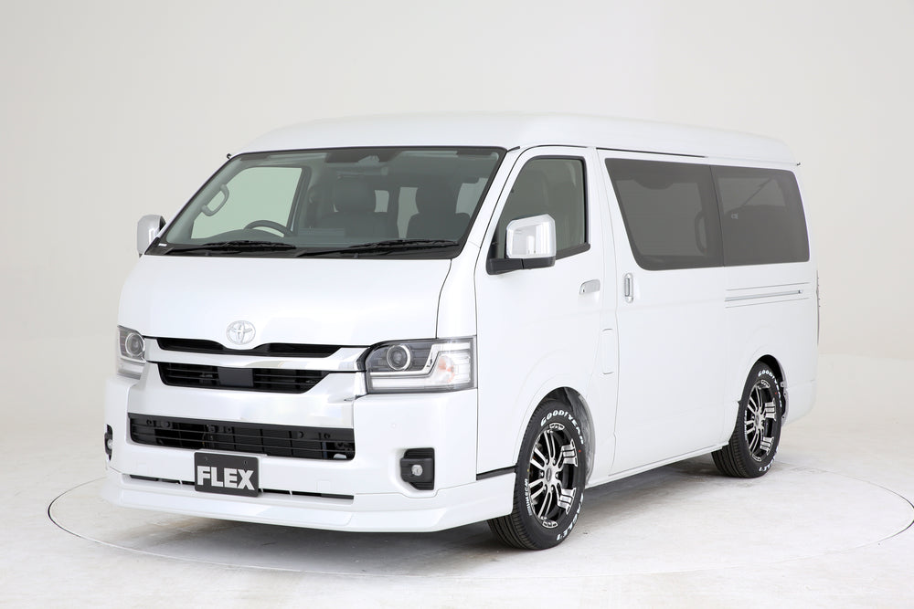 【ハイエース】Delfino Lineフロントスポイラー 4型以降ワイド塗装済089プラチナホワイトパールマイカ