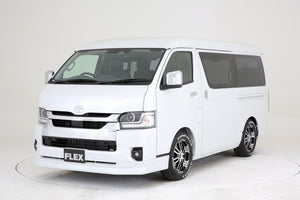 【ハイエース】Delfino Lineフロントスポイラー 4型以降ワイド塗装済089プラチナホワイトパールマイカ