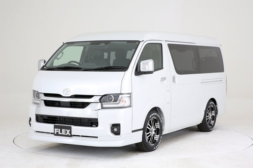 【ハイエース】Delfino Lineフロントスポイラー 4型以降ワイド塗装済089プラチナホワイトパールマイカ
