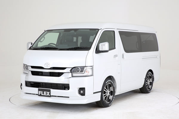 【ハイエース】Delfino Lineフロントスポイラー 4型以降ワイド塗装済089プラチナホワイトパールマイカ