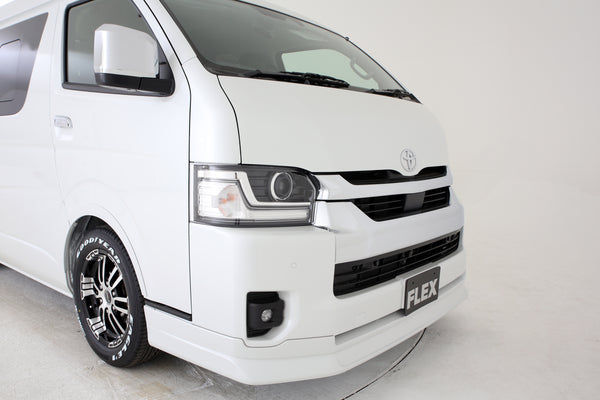 【ハイエース】Delfino Line オーバーフェンダー 塗装済089プラチナホワイトパールマイカ