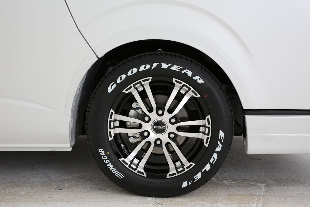 【ハイエース】Delfino Line オーバーフェンダー 塗装済089プラチナホワイトパールマイカ