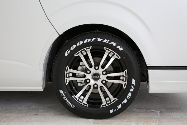 【ハイエース】Delfino Line オーバーフェンダー 塗装済089プラチナホワイトパールマイカ