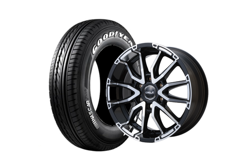 【ハイエース】Delf06-17BP 17インチホイール＋NASCAR PLUS 215/60R17 109/107 LT規格(4本セット)