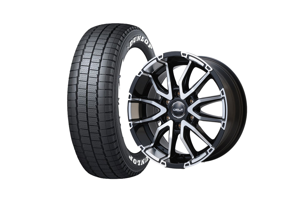 Delf06-17BP 17インチホイール ＋ DUNLOP W01 for WINTER 195/80R17 107/105N LT規格（4本セット)