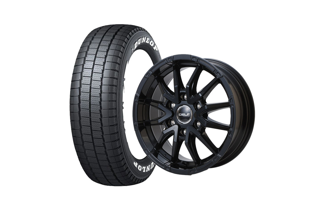 Delf06-17GB 17インチホイール ＋ DUNLOP W01 for WINTER 195/80R17 107/105N LT規格（4本セット)