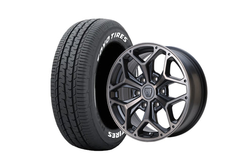 【ハイエース】STYLING HEX HE17-2MBC 17インチホイール ＋ TOYO TIRES H30 215/60R17 109/107 LT規格(4本セット)