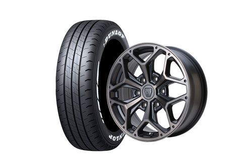 【ハイエース】STYLING HEX HE17-2MBC 17インチホイール ＋ DUNLOP W01 215/60R17 LT規格(4本セット)