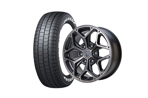 【ハイエース】STYLING HEX HE17-2MBC 17インチホイール ＋ DUNLOP W01 for WINTER 195/80R17 107/105N LT規格(4本セット)