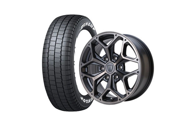 STYLING HEX HE17-2MBC 17インチホイール ＋ DUNLOP W01 for WINTER 195/80R17 107/105N LT規格（4本セット)