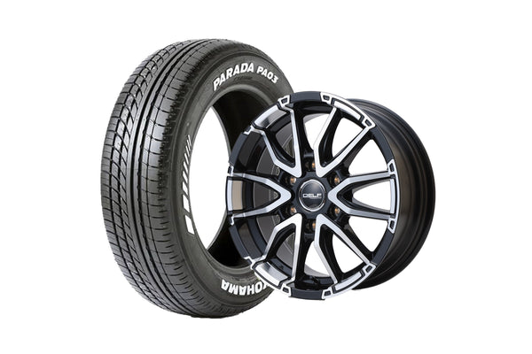Delf06-18BP 18インチホイール ＋ PA03 ホワイトレター225/50R18 107/105 LT規格（4本セット)