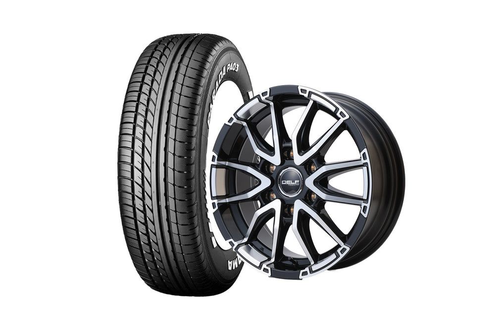 Delf06-18BP 18インチホイール ＋ PA03 ブラックレター225/50R18 107/105 LT規格（4本セット)