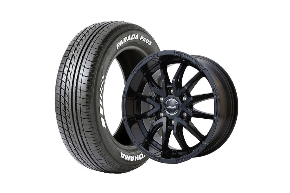 Delf06-18GB 18インチホイール ＋ PA03 ホワイトレター225/50R18 107/105 LT規格（4本セット)