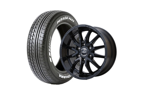 【ハイエース】Delf06-18GB 18インチホイール ＋ PA03 ホワイトレター225/50R18 107/105 LT規格(4本セット)