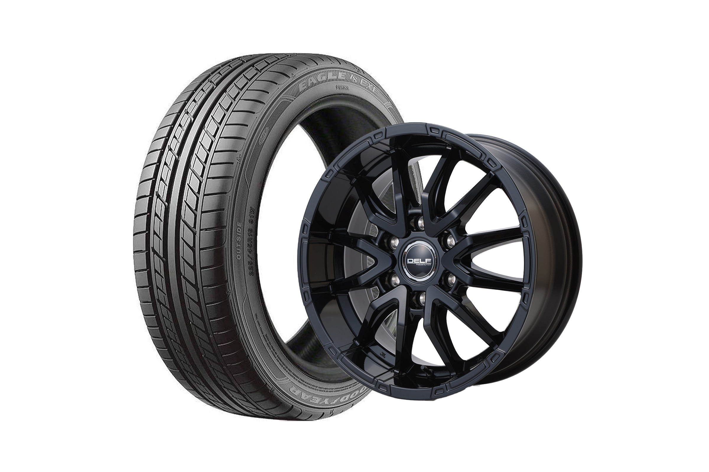 FLEX　Delf 18インチホイール　225/45R18　4本 ハイエース】Delf06-18GB 18インチホイール ＋ EAGLE LS EXE 225/45R18