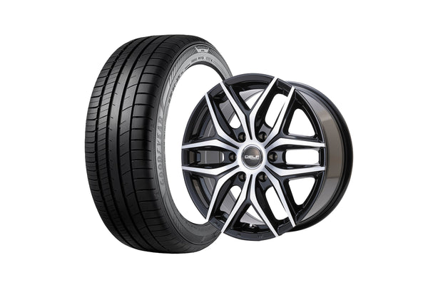 Delf01-18BPⅡ 18インチホイール ＋ EAGLE RV-F02 225/50R18 99VXL（4本セット)