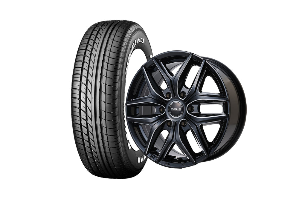Delf01-18BMⅡ 18インチホイール ＋ PA03 ブラックレター225/50R18 107/105 LT規格（4本セット)