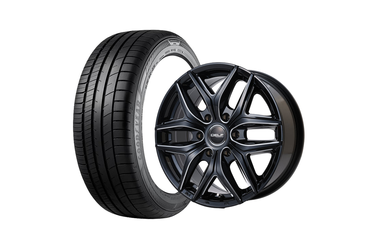 ハイエース】Delf01-18BMⅡ 18インチホイール ＋ EAGLE RV-F02 225 