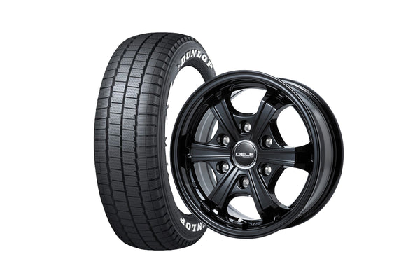Delf05-15GB 15インチホイール ＋ DUNLOP W01 for WINTER 195/80R15 107/105N LT規格（4本セット)