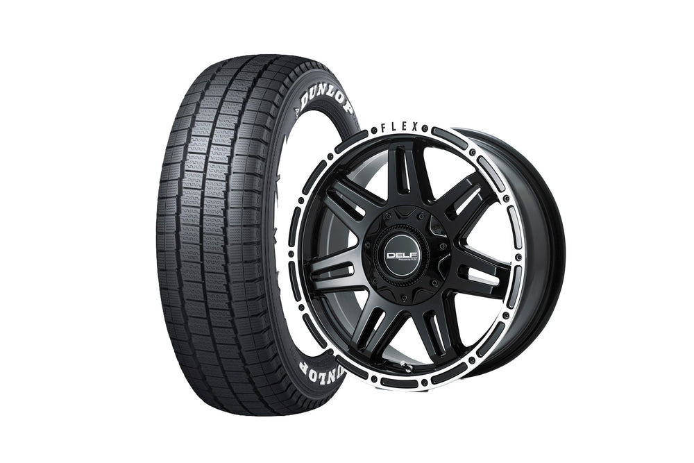 Delf04-17GB 17インチホイール ＋ DUNLOP W01 for WINTER 195/80R17 107/105N LT規格（4本セット)