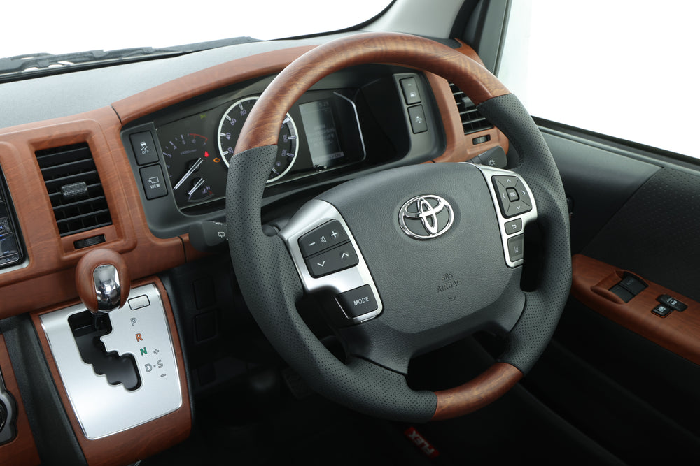 【ハイエース】インテリアパネル 茶木目ワイド3点セット