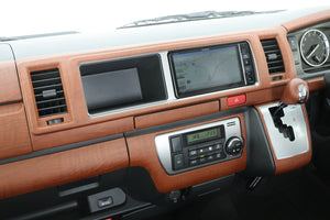 【ハイエース】インテリアパネル 茶木目ワイド3点セット